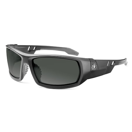Ergodyne ODIN, Safety Glasses, Anti-Scratch & Fog-Off+, Smoke Lens, Matte Black Frame Frame, Full-Frame ODIN-AFAS